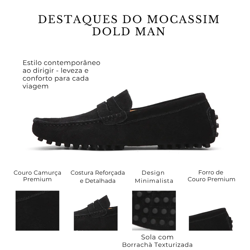 Mocassim Masculino Preto DeKaBR - Couro Premium