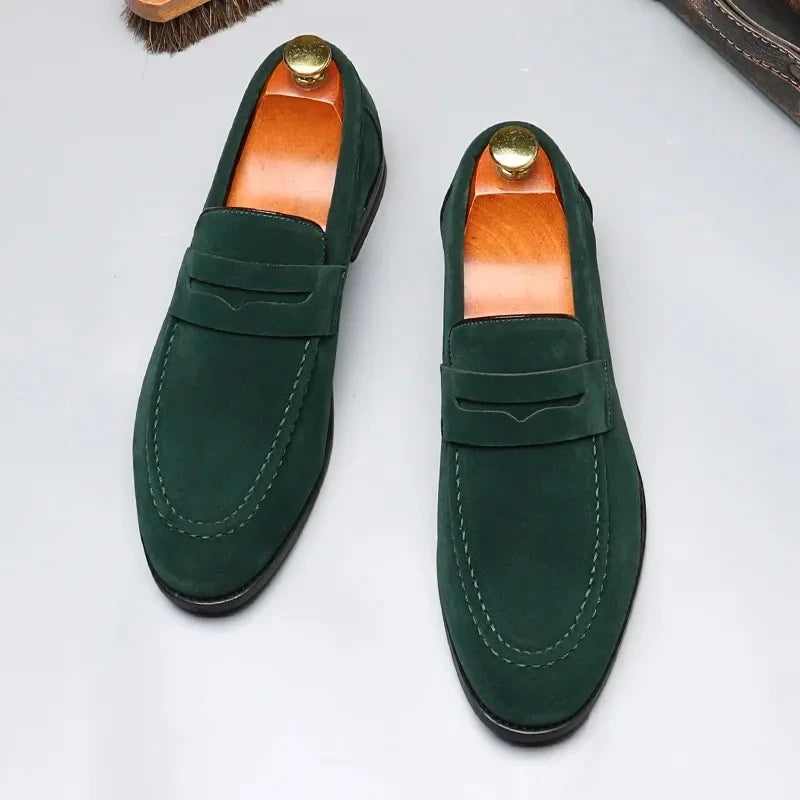 Mocassim-masculino-Verde-Par-Visao-Frontal